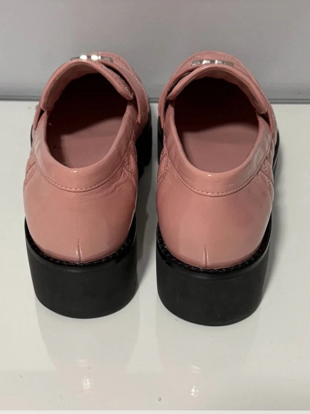 Tory Burch Blush Quilted Leather Loafers with Logo Accent